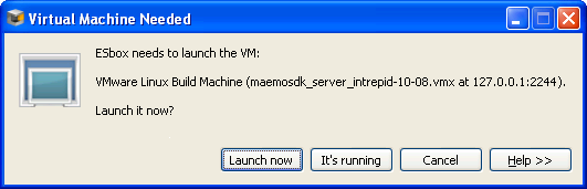 Virtual Machine Needed dialog