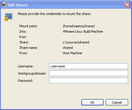 Mount share dialog